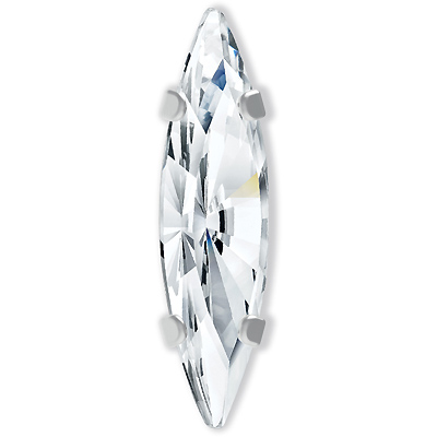 PCFS/S-NAVS15 S CRY - Preciosa crystal slim navette maxima fancy stones in settings - crystal special order